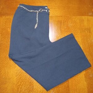 TAHARI BLACK PANTS W/ GOLD TONED BELT SZ 14W